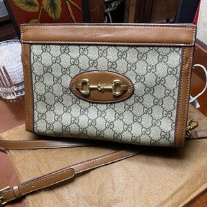 Signature Brown and Cream Crossbody Bag/clutch